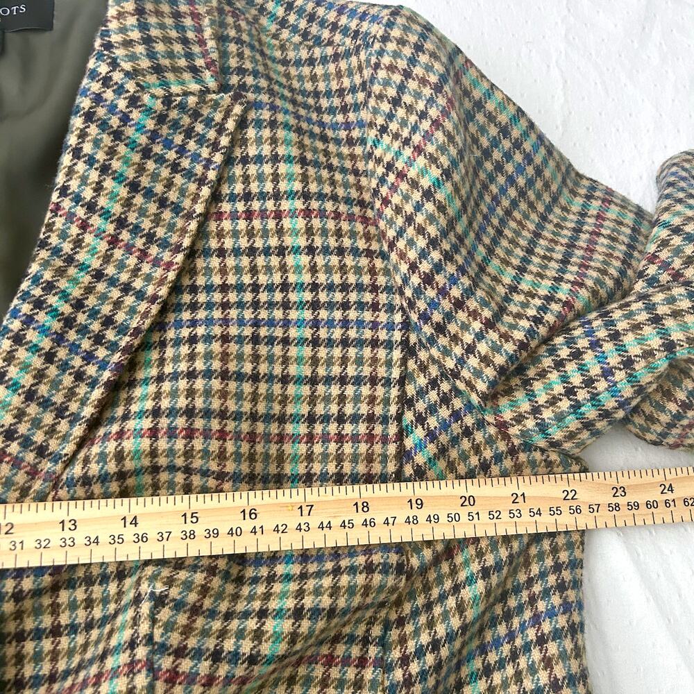 Vintage Talbots Wool Plaid Tweed Blazer Light Academia Classic Heritage 14 W - Picture 8 of 11